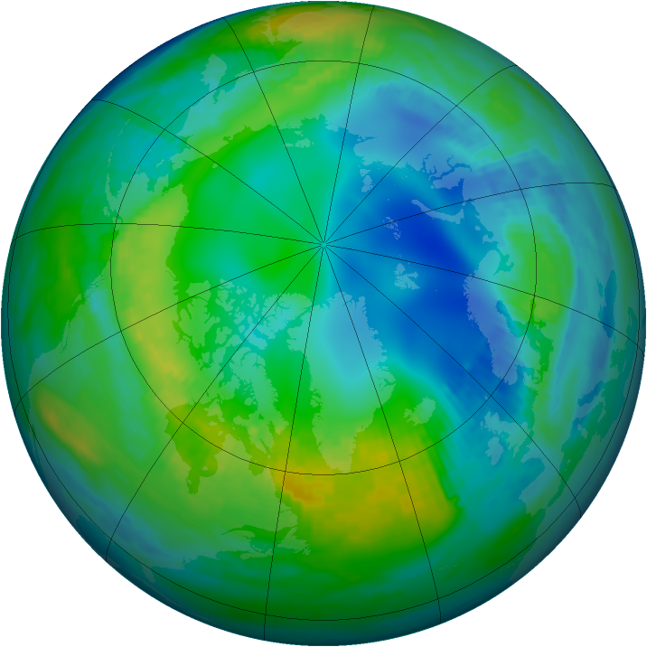 Arctic ozone map for 13 November 1985